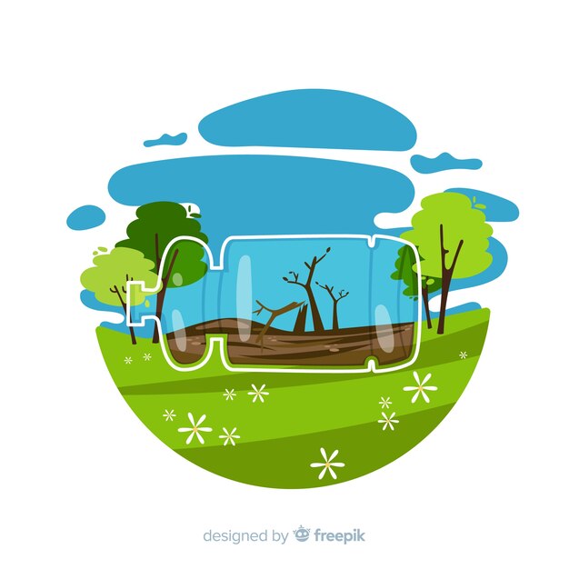 Fondo concepto ecología diseño plano