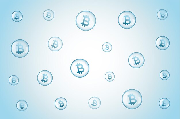 Fondo de concepto de especulación de burbuja de Bitcoin