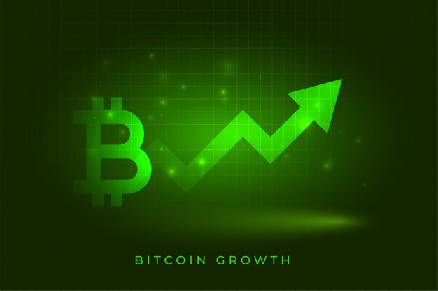 Fondo de concepto de gráfico de crecimiento de éxito de Bitcoin