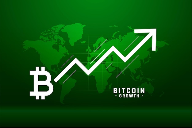Fondo de concepto de gráfico de crecimiento global de bitcoin