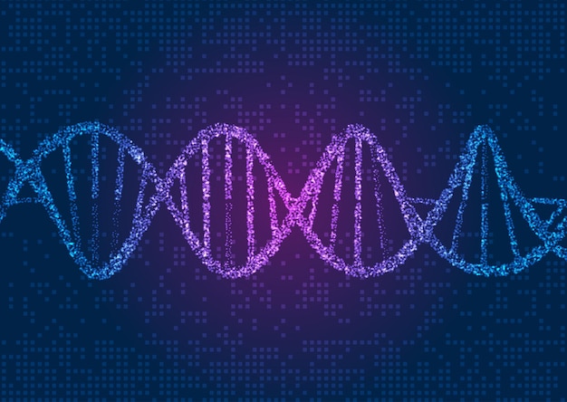 Fondo de concepto médico abstracto con diseño de cadena de ADN