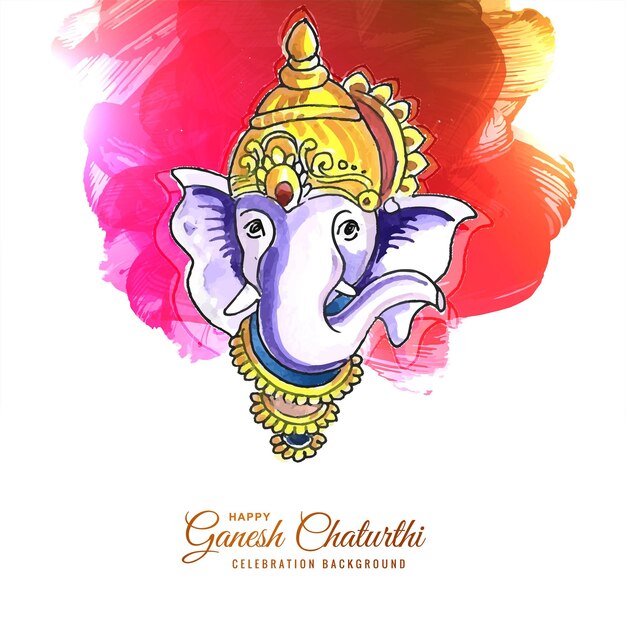 Fondo de concepto de tarjeta de acuarela ganesh chaturthi