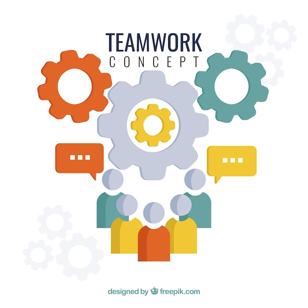 Fondo concepto de teamwork en diseño plano