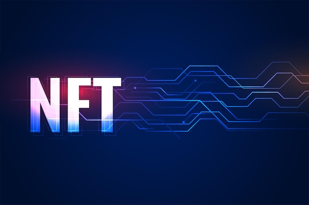 Fondo de concepto de tecnología blockchain no fungible NFT