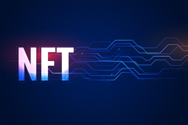 Fondo de concepto de tecnología blockchain no fungible NFT