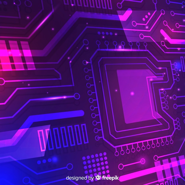 Fondo del concepto de tecnología con luz de neón