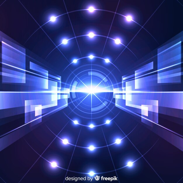 Fondo del concepto de tecnología con luz de neón