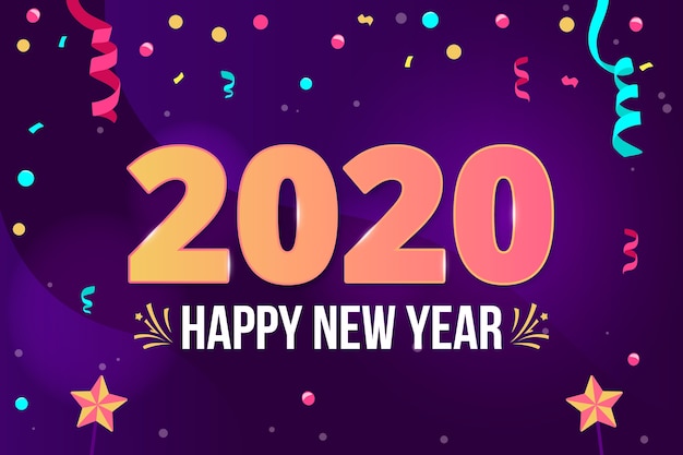 Fondo de confeti año nuevo 2020