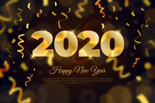 Fondo de confeti año nuevo 2020