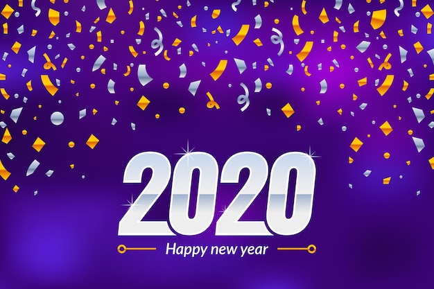 Fondo de confeti año nuevo 2020