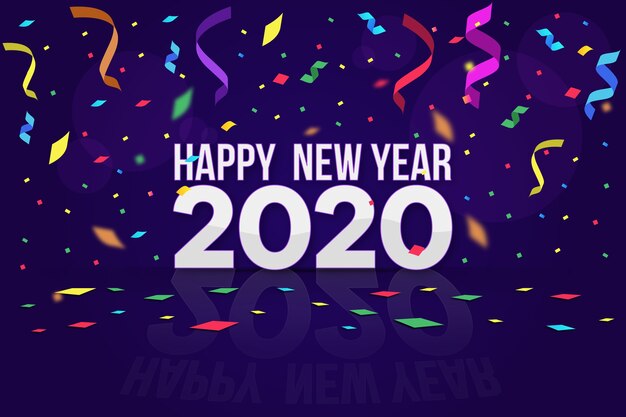 Fondo de confeti año nuevo 2020