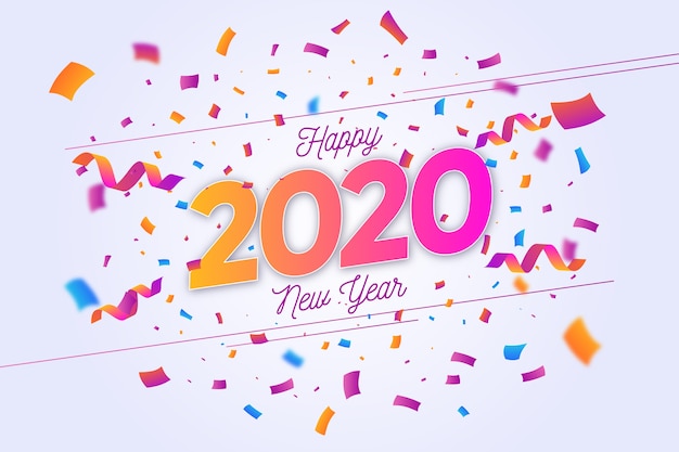 Vector gratuito fondo de confeti año nuevo 2020