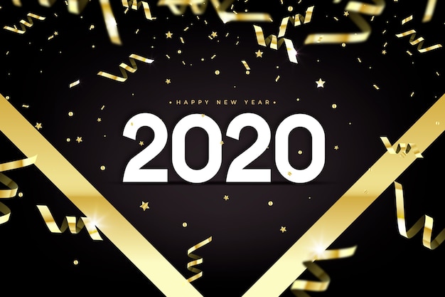 Fondo de confeti año nuevo 2020