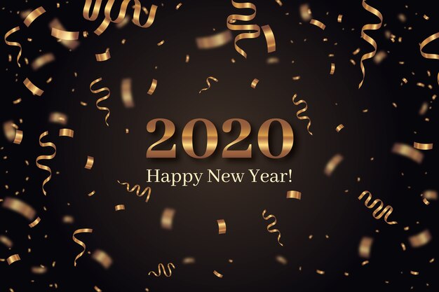 Fondo de confeti año nuevo 2020