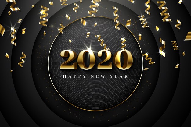 Fondo de confeti año nuevo 2020