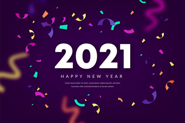 Fondo de confeti año nuevo 2021