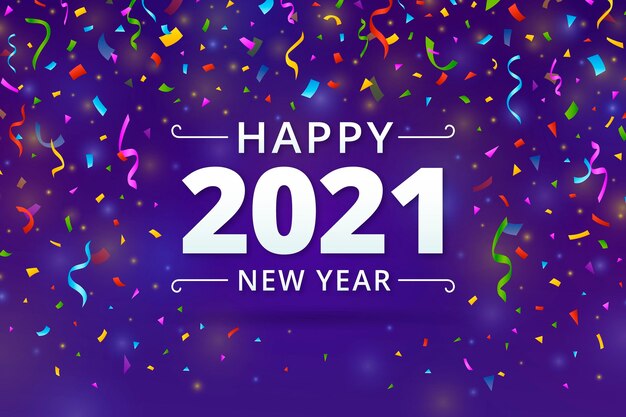 Fondo de confeti año nuevo 2021