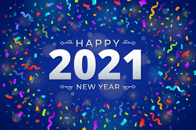 Fondo de confeti año nuevo 2021