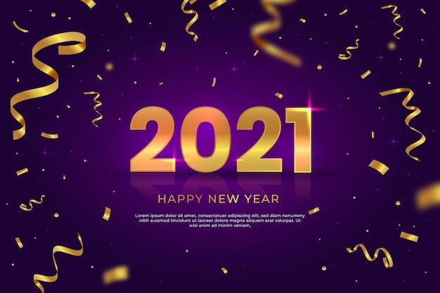 Fondo de confeti año nuevo 2021