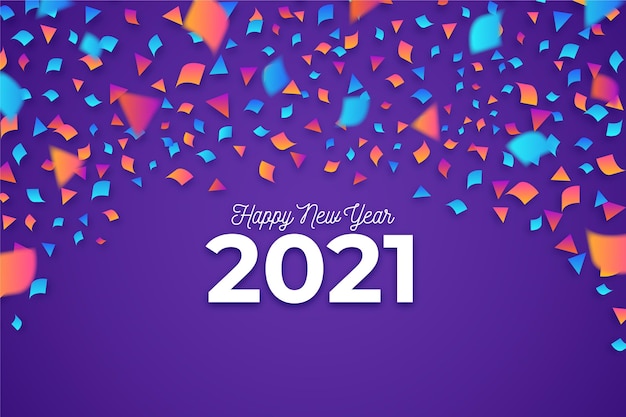 Fondo de confeti año nuevo 2021