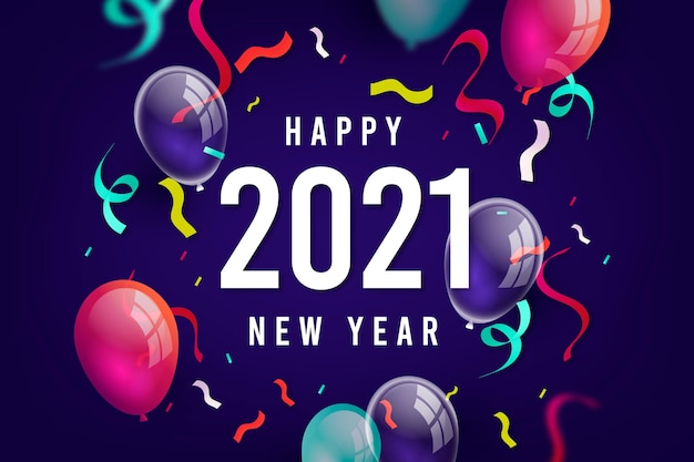 Fondo de confeti año nuevo 2021 vector gratuito