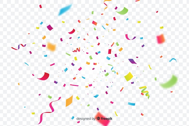 Fondo de confeti de colores realistas