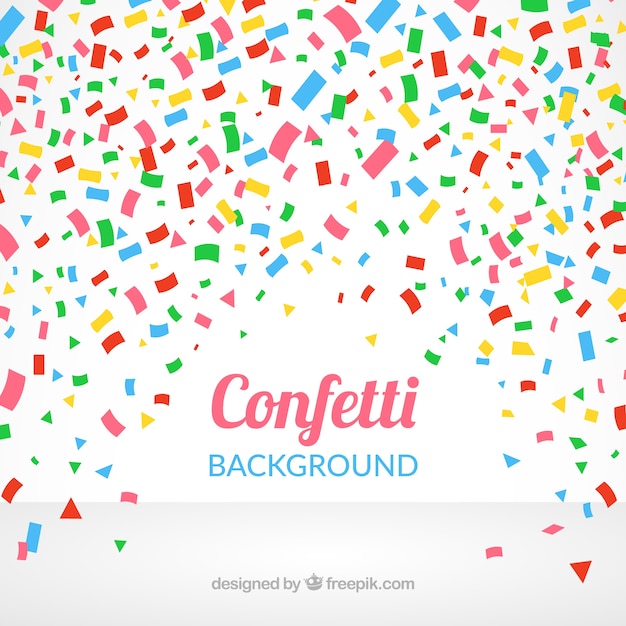 Fondo de confeti colorido en estilo plano