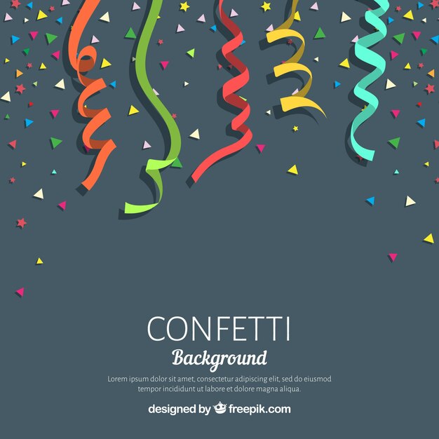 Fondo de confeti colorido en estilo plano