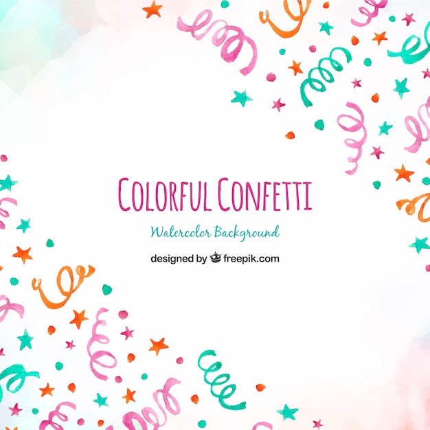 Fondo de confeti colorido en estilo plano