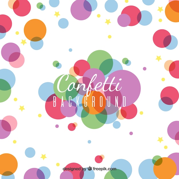 Fondo de confeti colorido en estilo plano