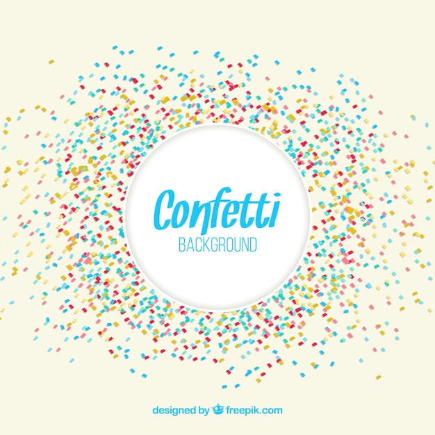 Fondo de confeti colorido en estilo plano