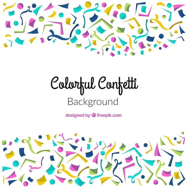 Fondo de confeti colorido en estilo plano