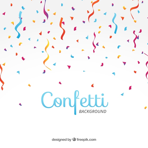 Fondo de confeti colorido en estilo plano