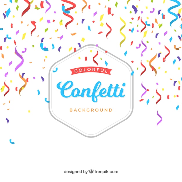 Fondo de confeti colorido en estilo plano