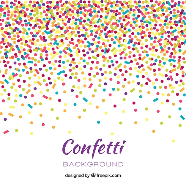 Fondo de confeti colorido en estilo plano
