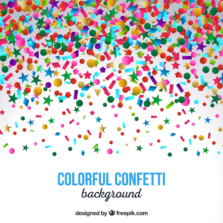 Vector gratuito fondo de confeti colorido en estilo realista
