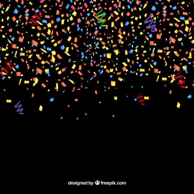 Fondo de confeti colorido en estilo realista