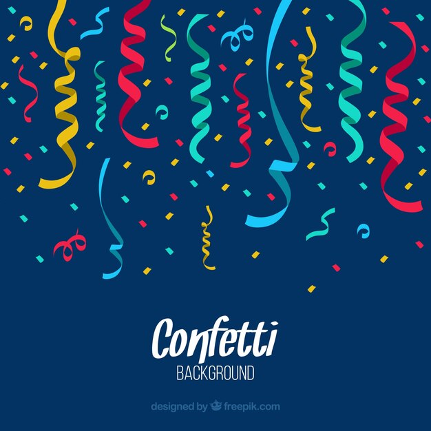 Fondo de confeti colorido en estilo realista