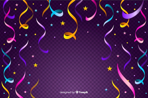 Vector gratuito fondo de confeti colorido realista