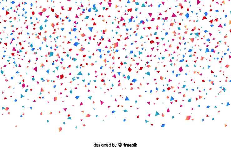 Vector gratuito fondo de confeti colorido realista