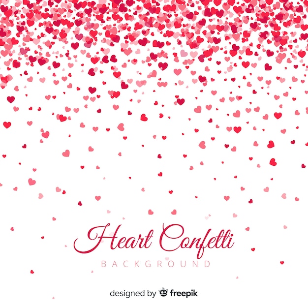 Vector gratuito fondo confeti corazón