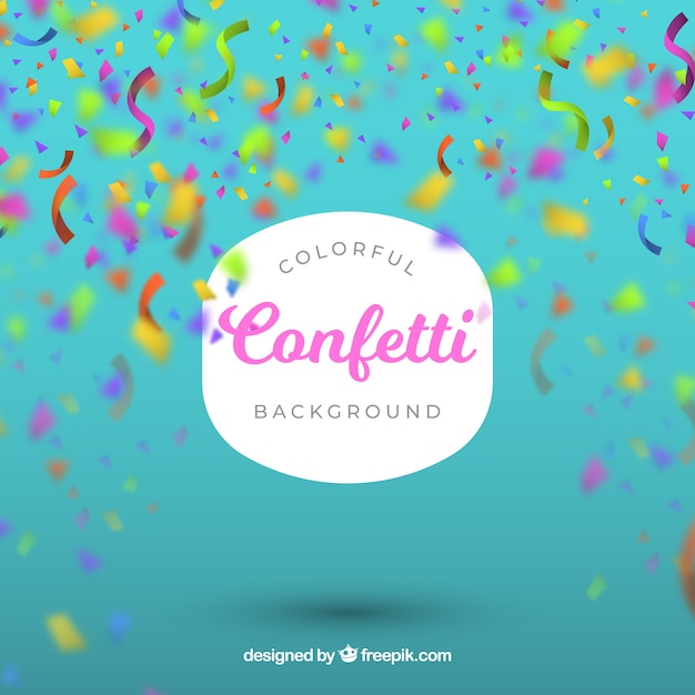 Vector gratuito fondo de confetti colorido en estilo desenfocado