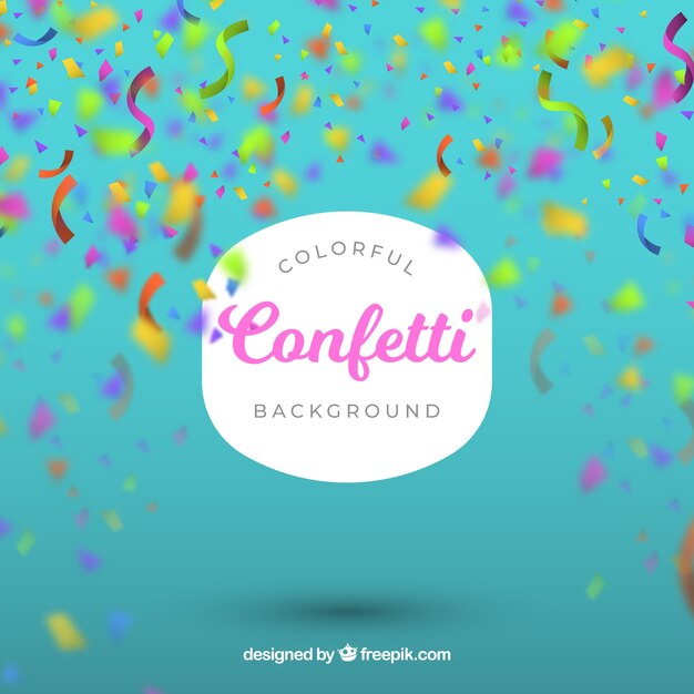Fondo de confetti colorido en estilo desenfocado