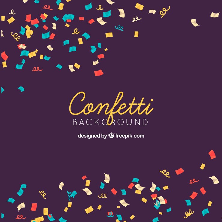 Vector gratuito fondo de confetti colorido en estilo plano