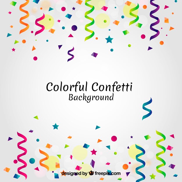 Fondo de confetti colorido en estilo plano