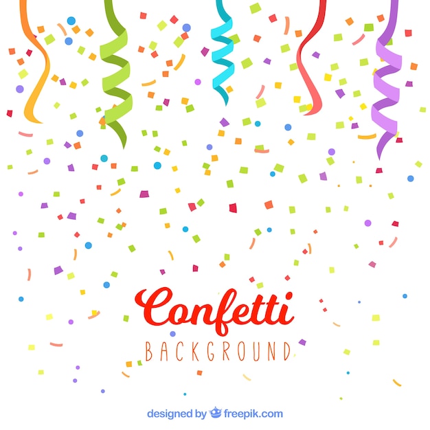 Vector gratuito fondo de confetti colorido en estilo plano