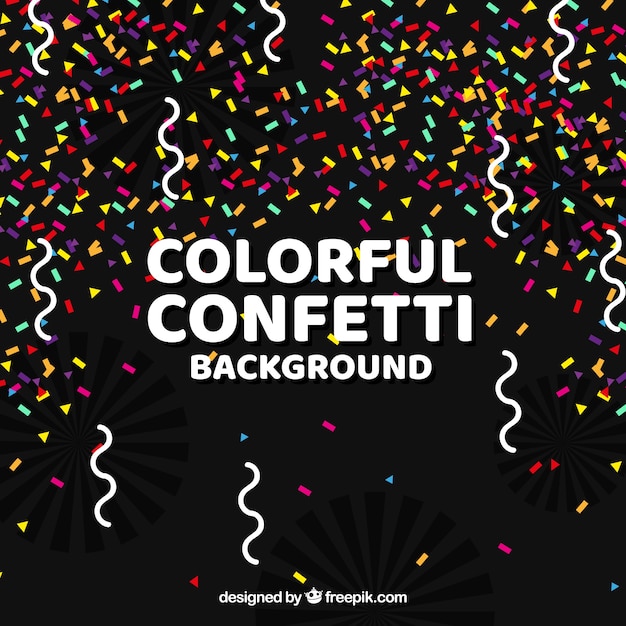 Vector gratuito fondo de confetti colorido en estilo plano