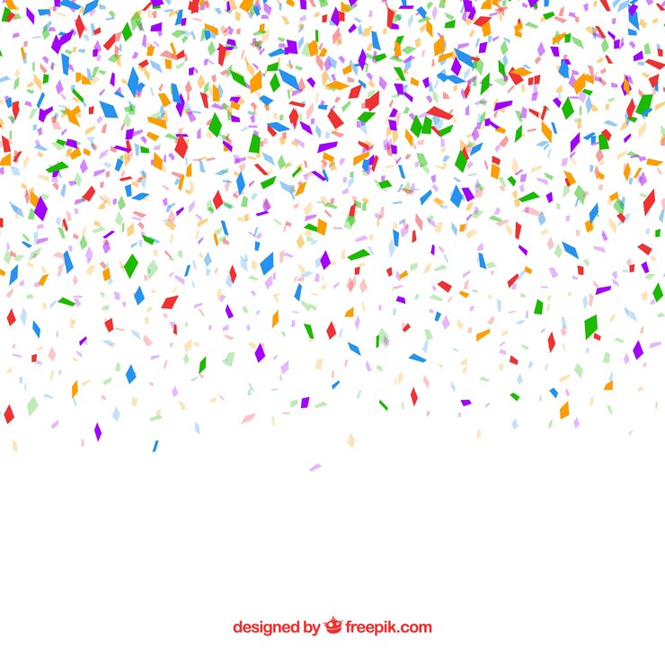 Vector gratuito fondo de confetti colorido en estilo plano