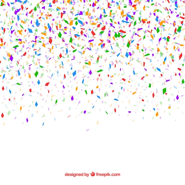 Fondo de confetti colorido en estilo plano