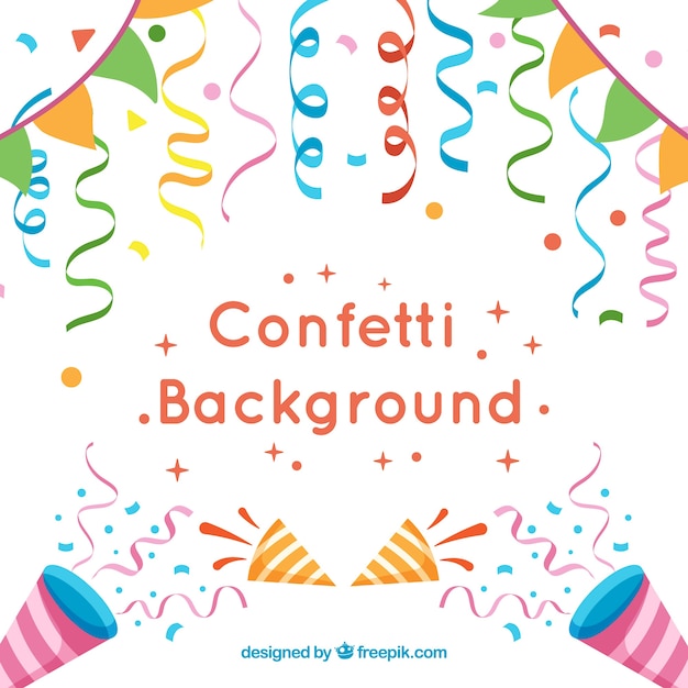 Vector gratuito fondo de confetti colorido en estilo plano